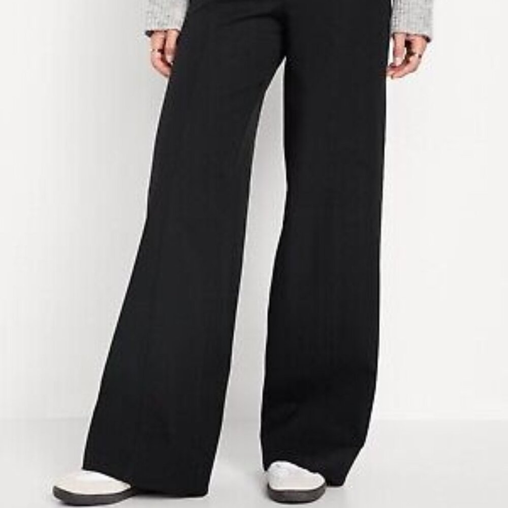 High-Waisted Pull-On Pixie Wide-Leg Pants